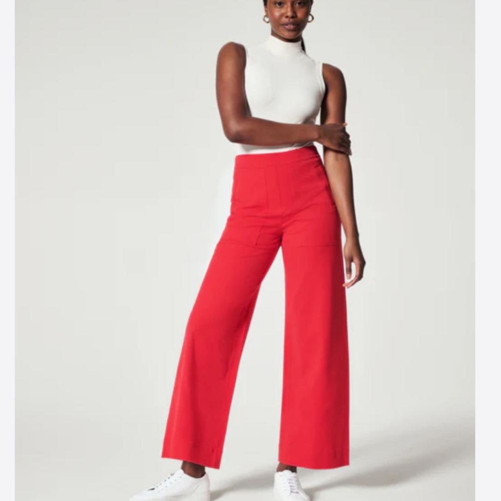 *BRAND NEW* Spanx On-The-Go Wide Leg Pant Size XS True Red